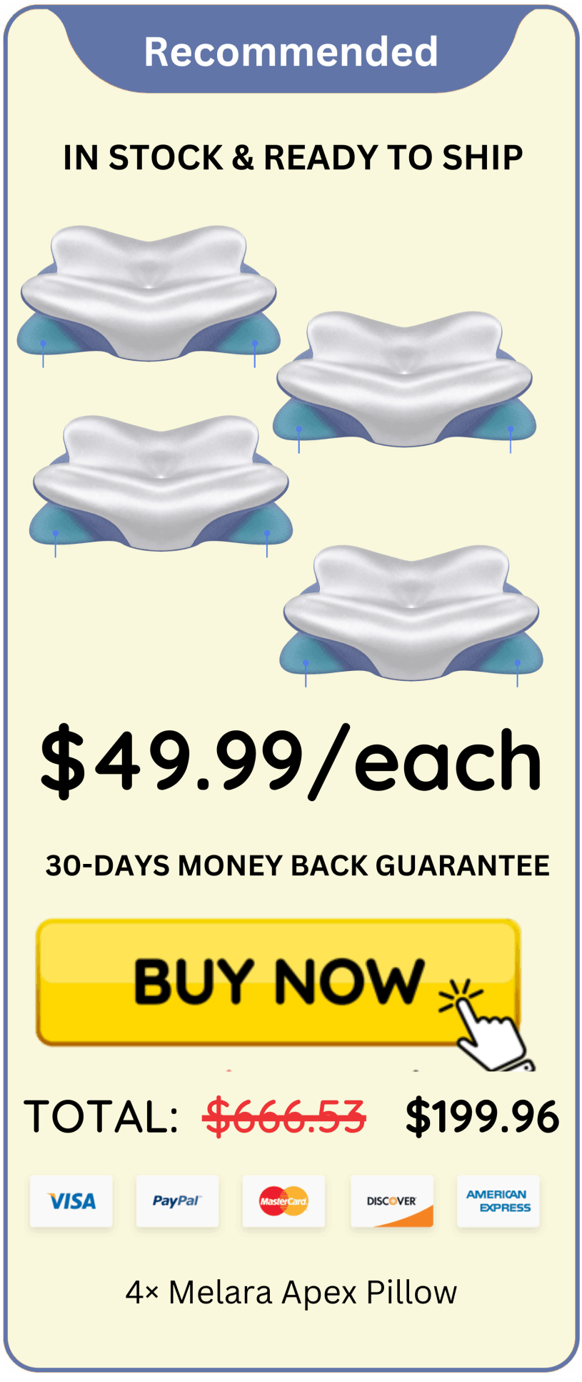 Melara Apex Pillow offer package price 